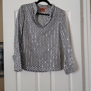 Tory Burch balck and white Sequin top